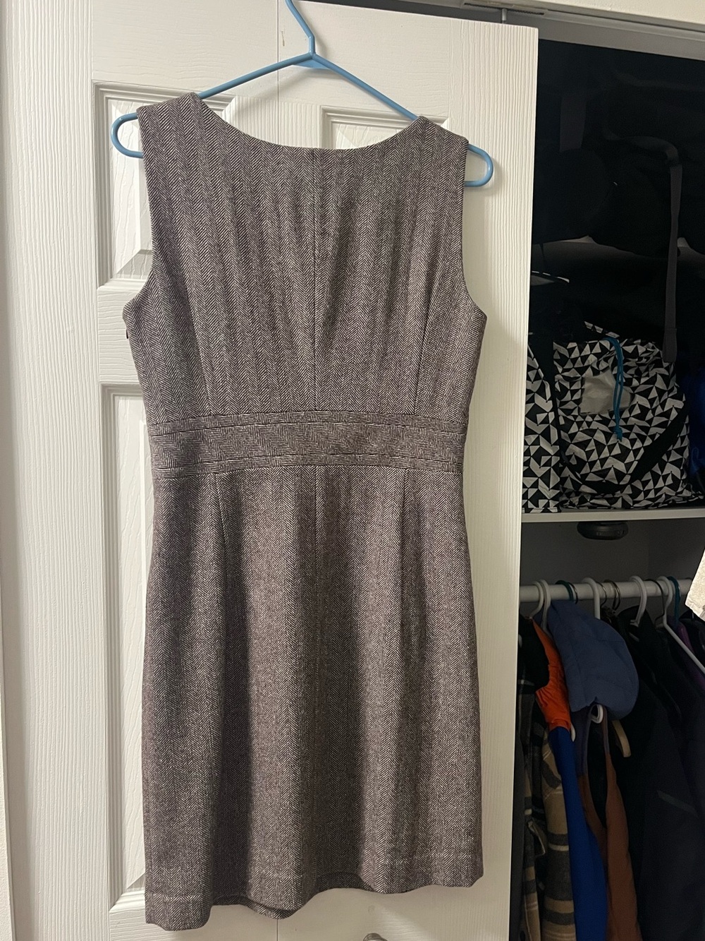 Esprit Sleeveless Brown/Cream Dress - Tailored Waist